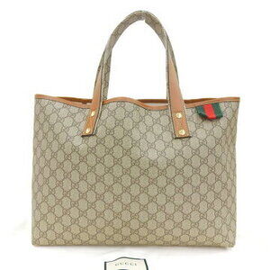 Gucci GG Supreme Tote Bag Logo Sherry Line Brown